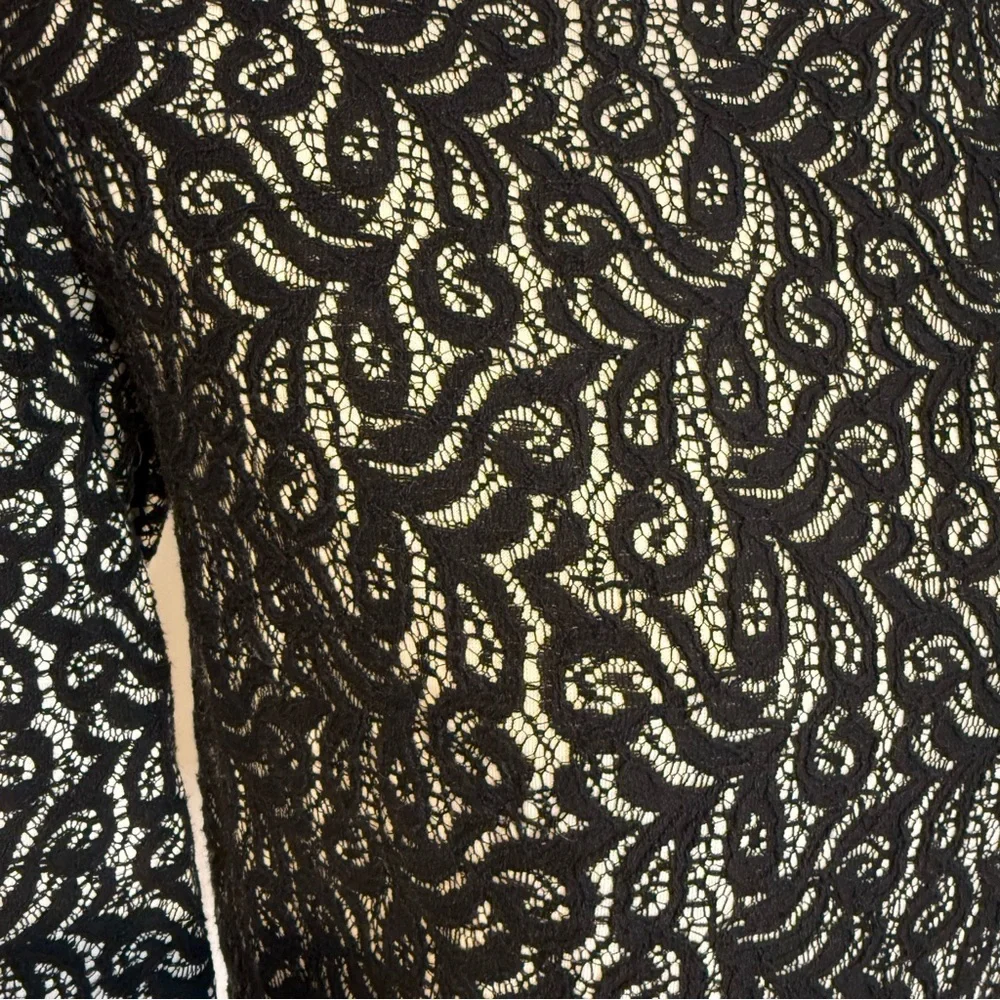 J.Crew, Black Lace Peplum Blouse Size Small 3/4 Sleeve Classic Chic, Size S